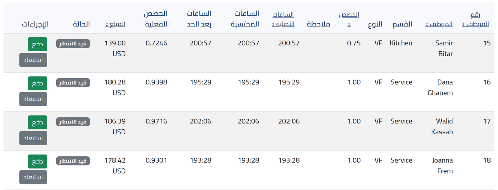 ادفع لشخص واحد — صرف الإكراميات