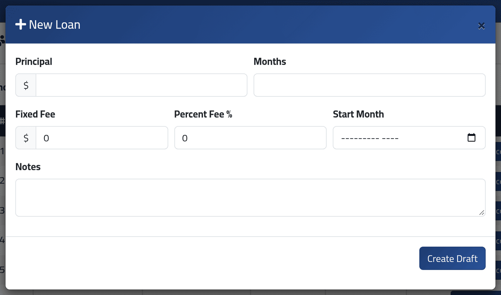 Create the loan — Lending to an employee