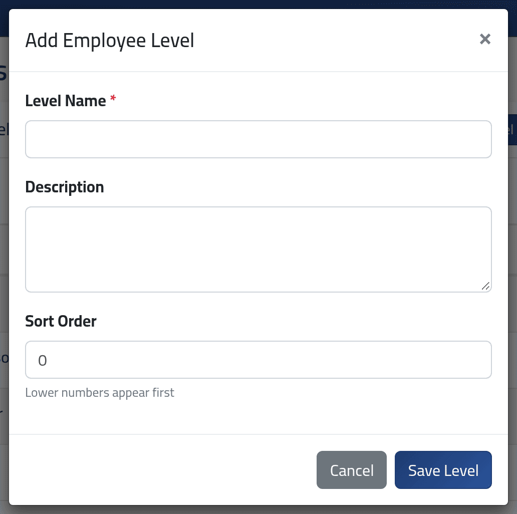 Add one — Employee levels