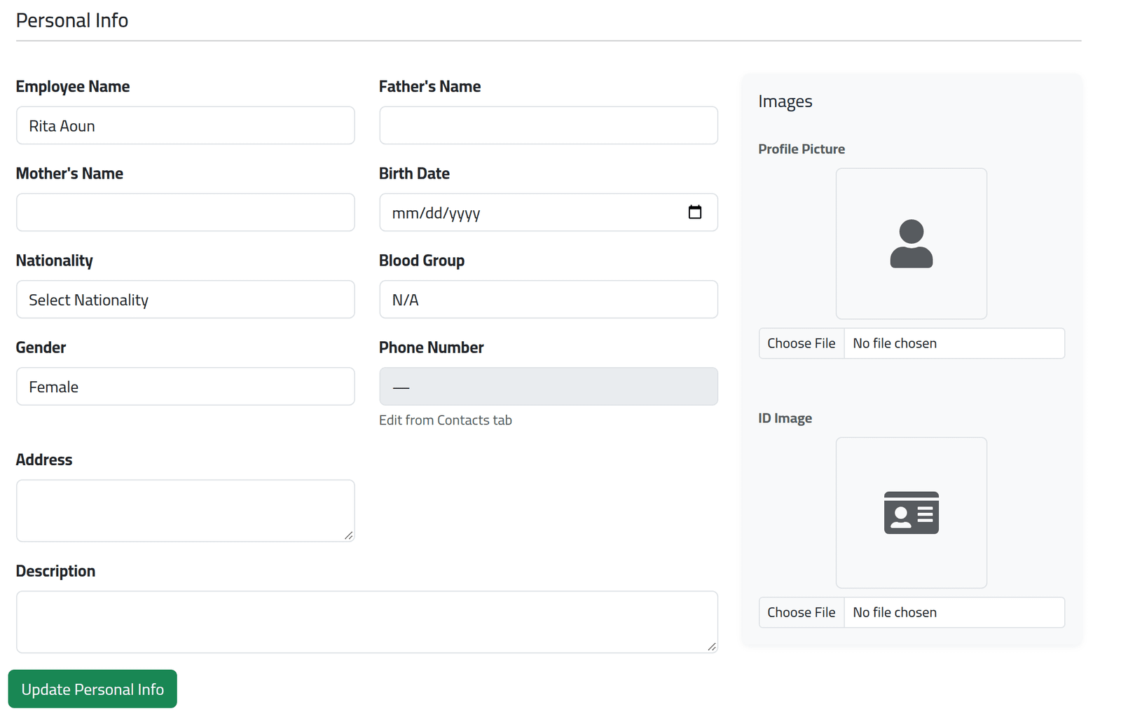 Change personal details — Changing an employee's details