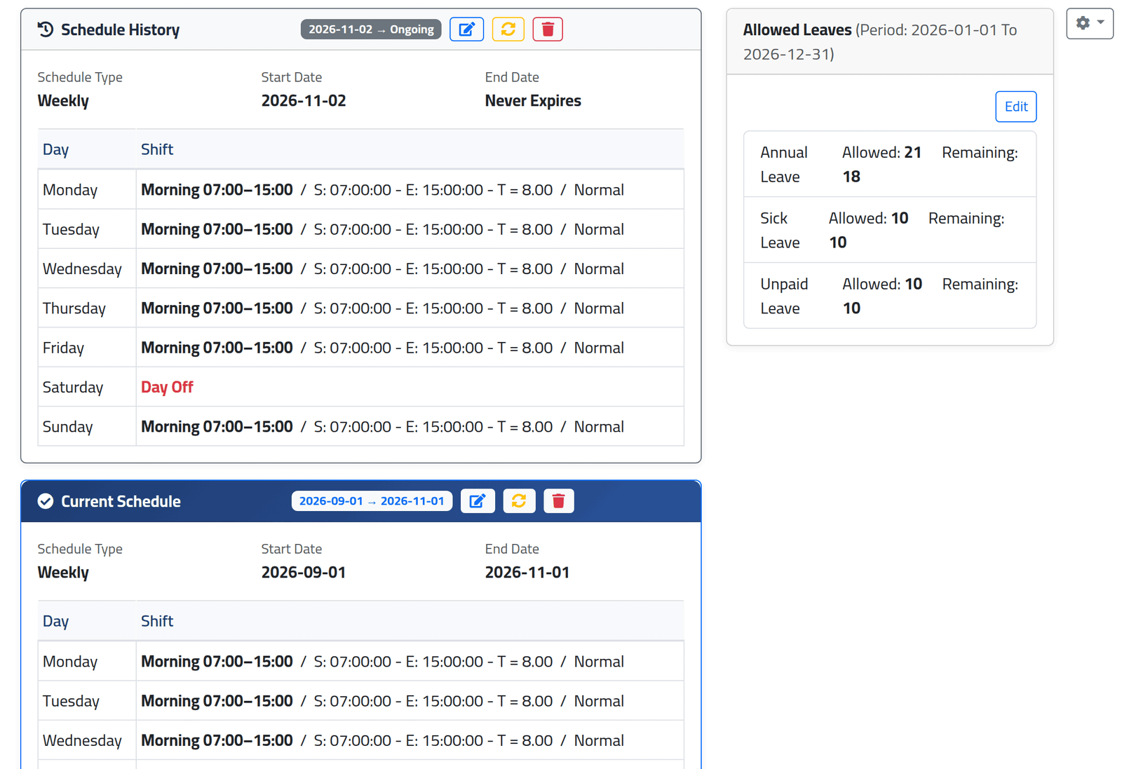Open Attendance Setup — Giving someone a schedule