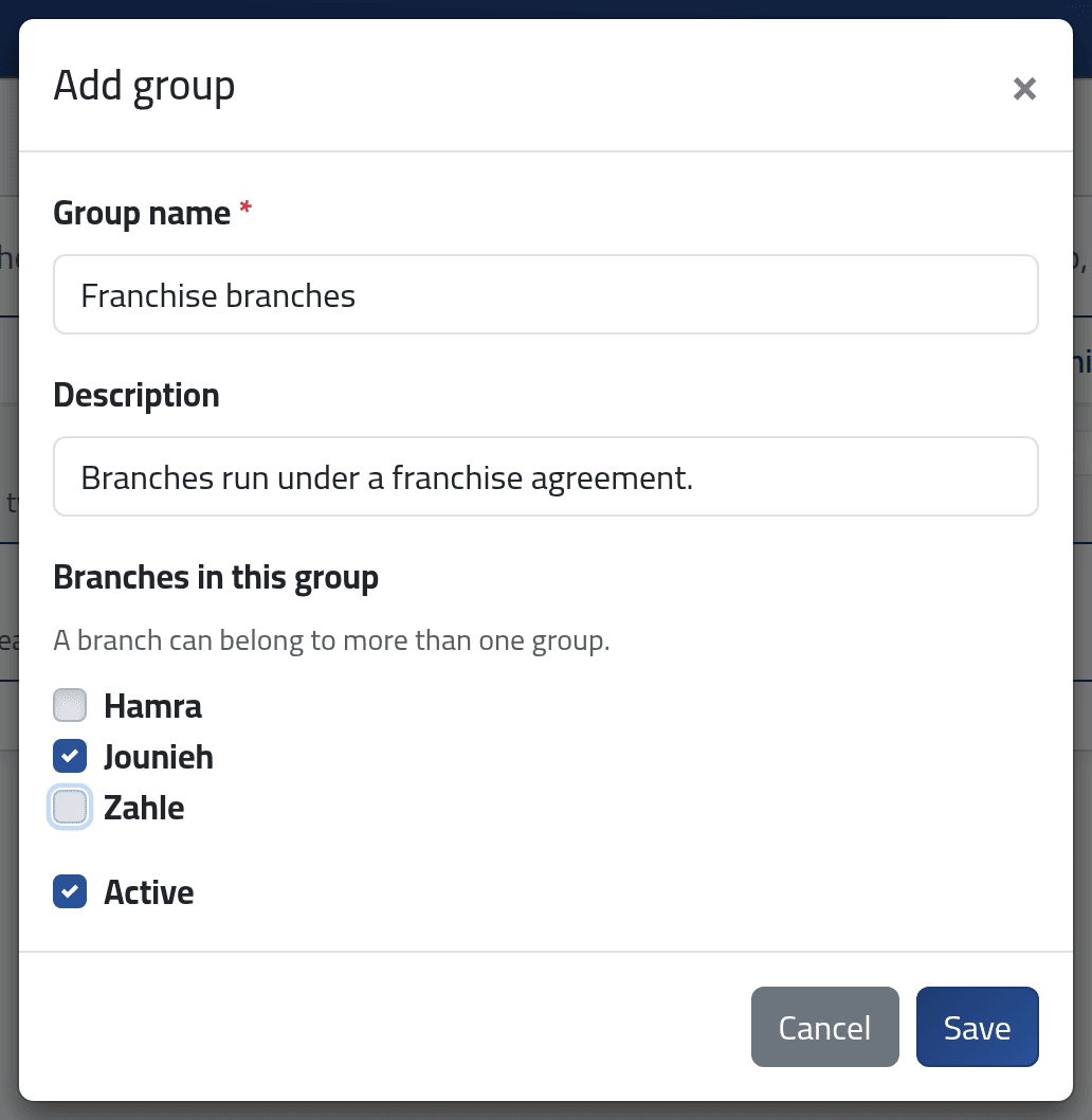 Add one — Location groups