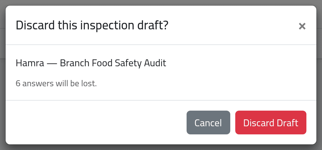 Throw away a draft — My inspections