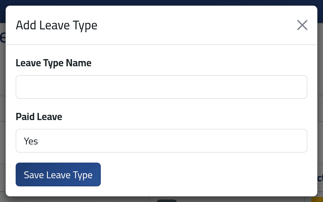 Add a type — Leave types