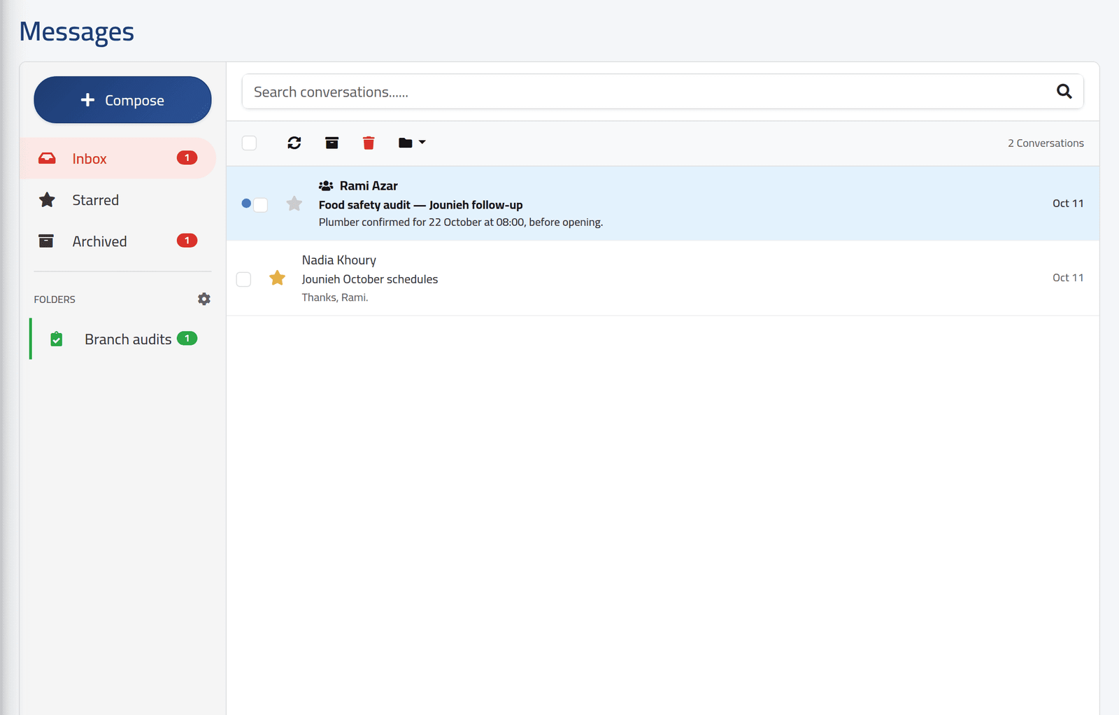 Star, archive, file — Organising conversations