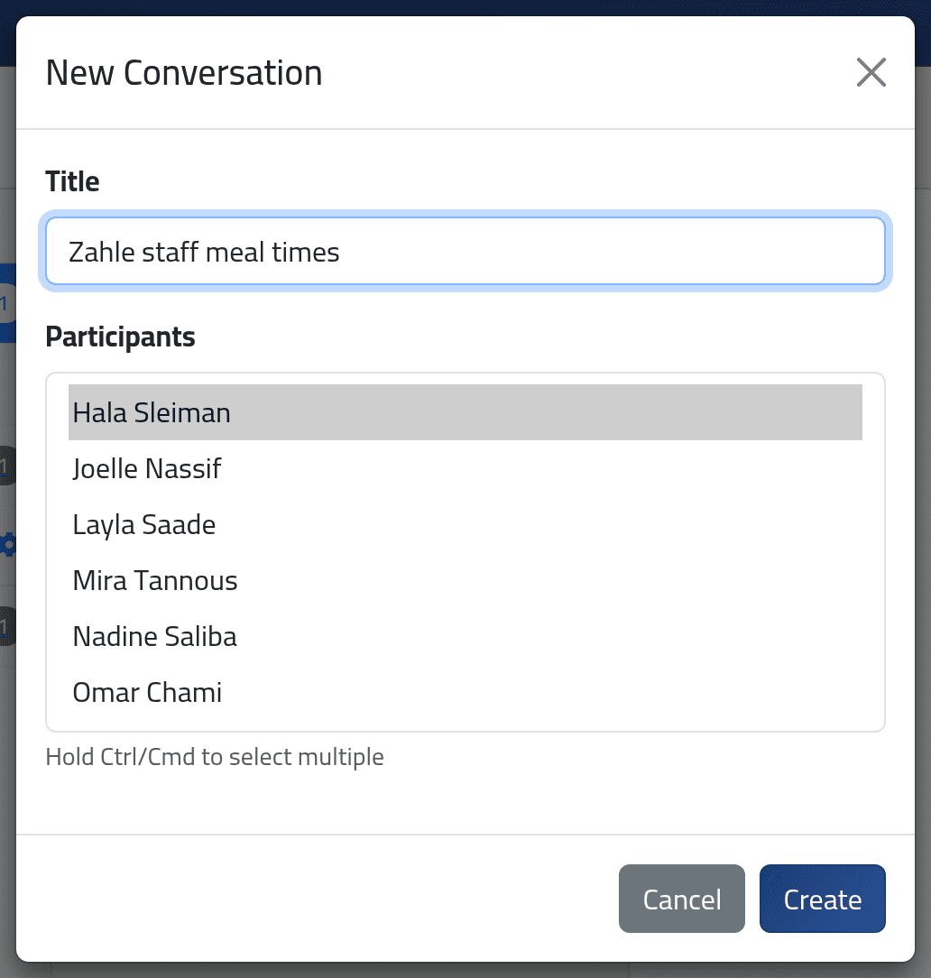 Start a conversation — Sending a message