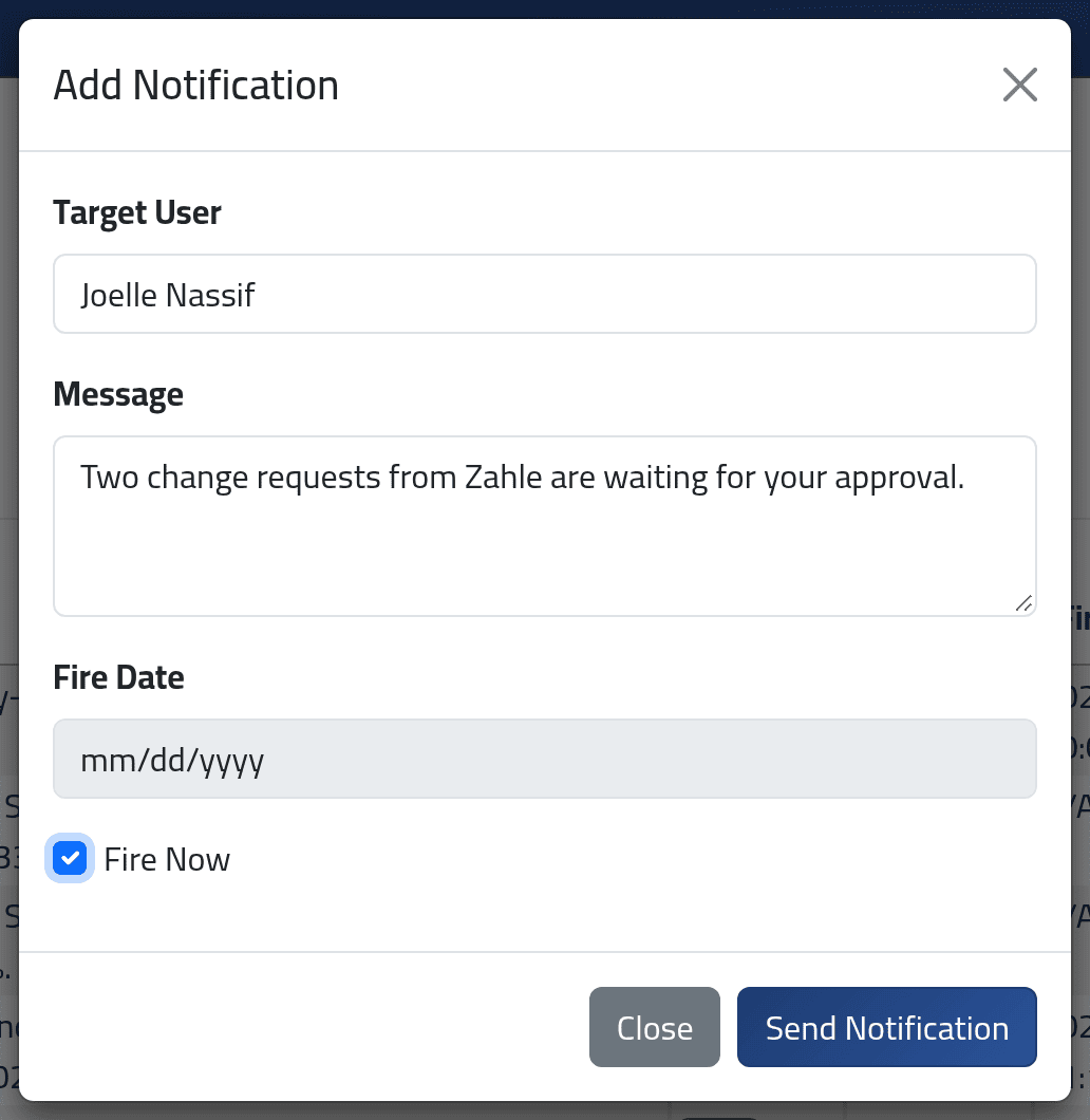 Send one — Sending a notification