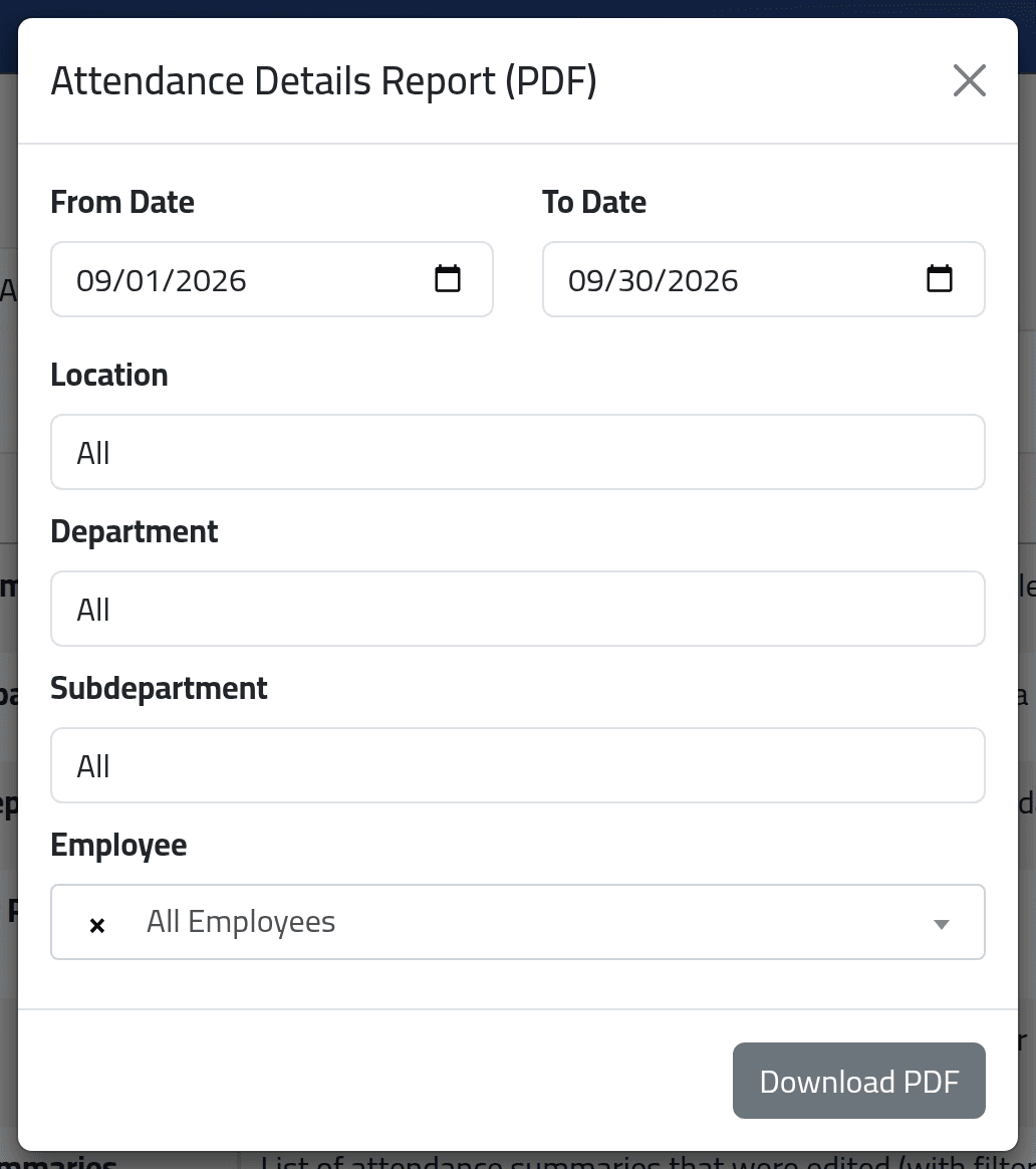 As a PDF — Day-by-day attendance