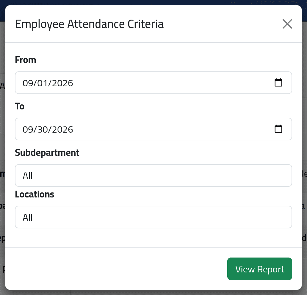 Say what to include — Finding a report
