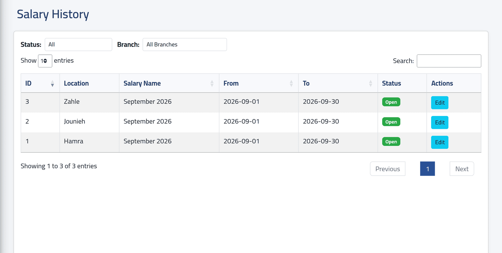 Find the period — Reading a salary period