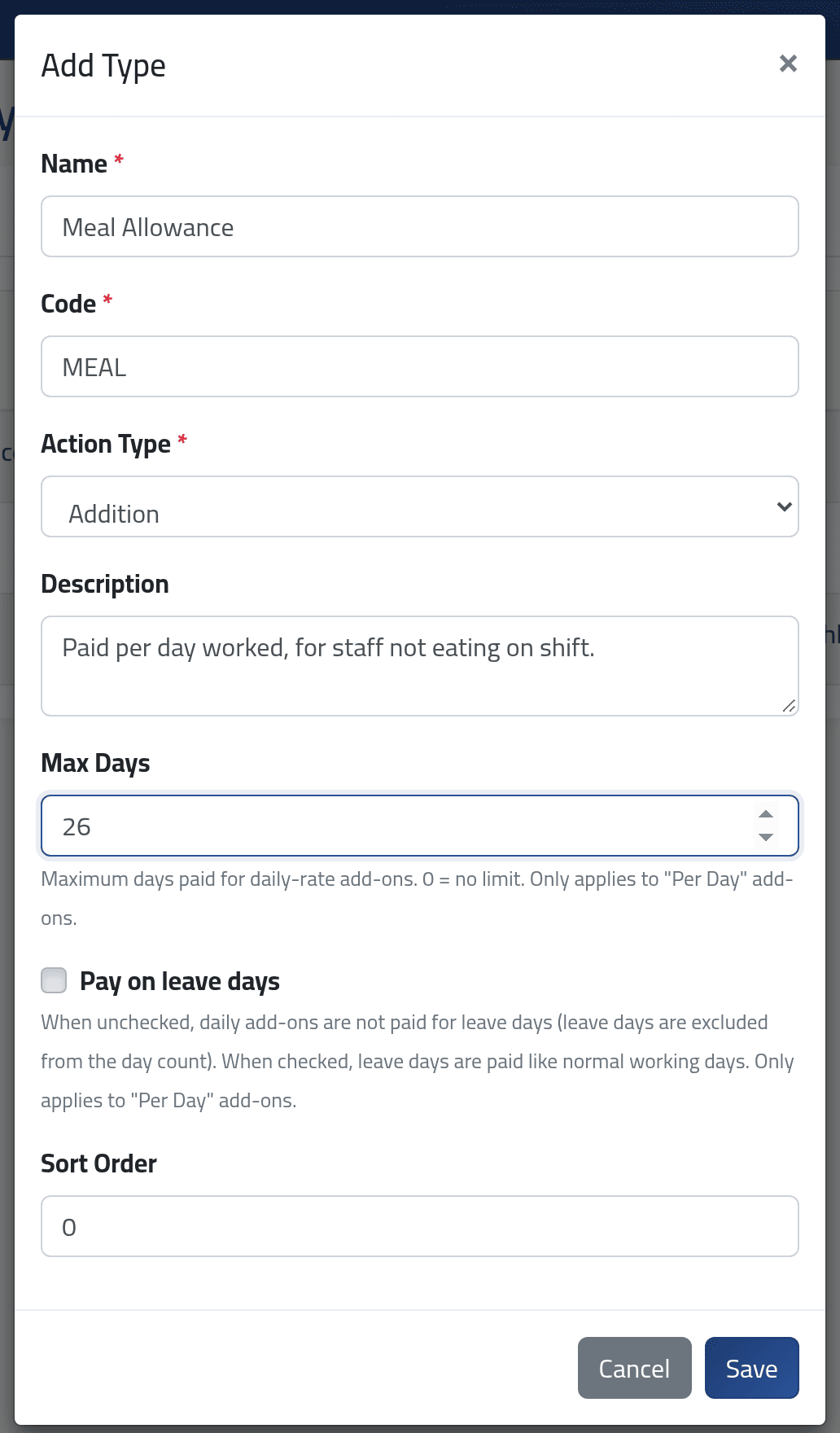 Add one — Salary add-on types