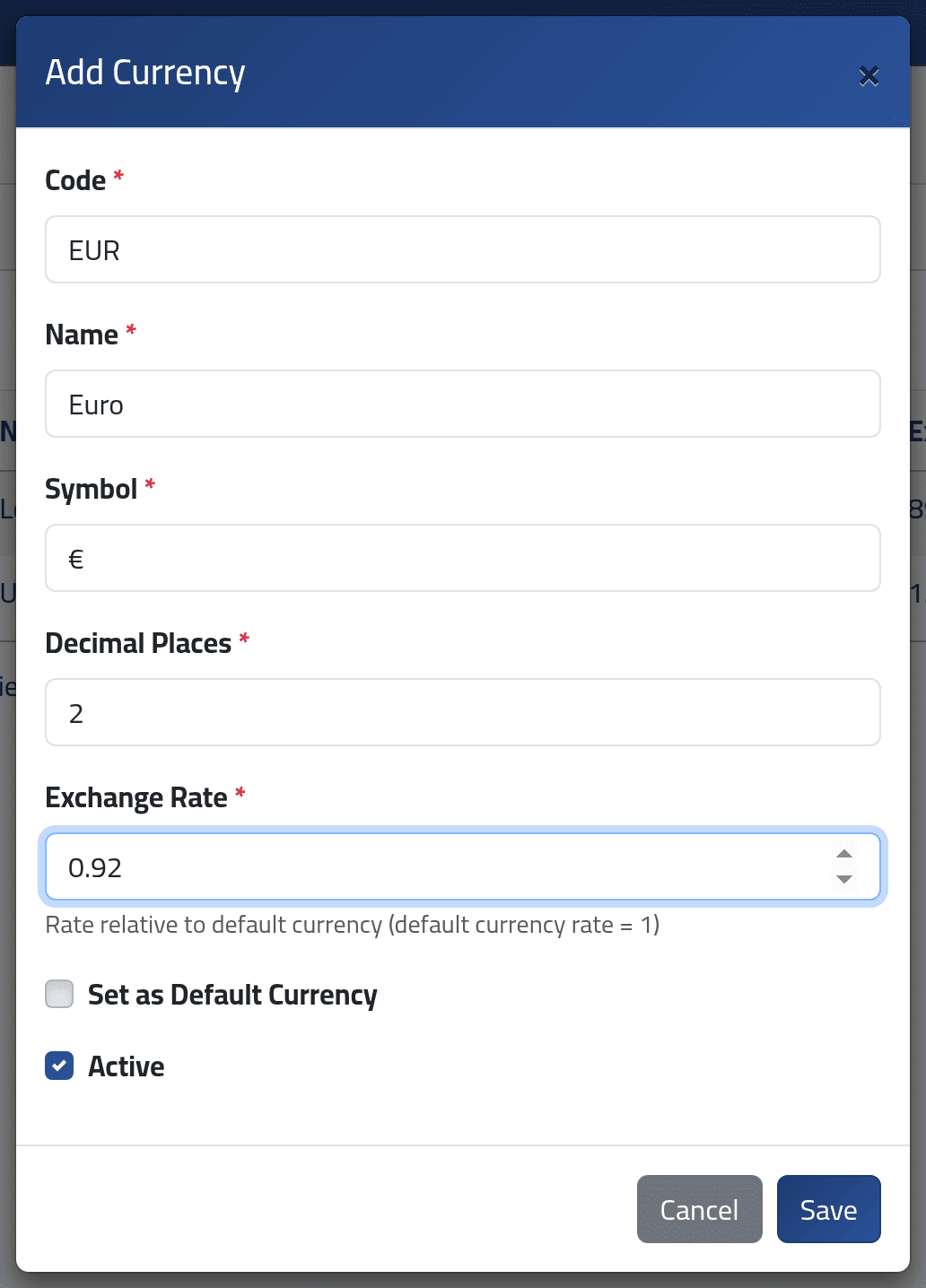 Add one — Currencies and exchange rates