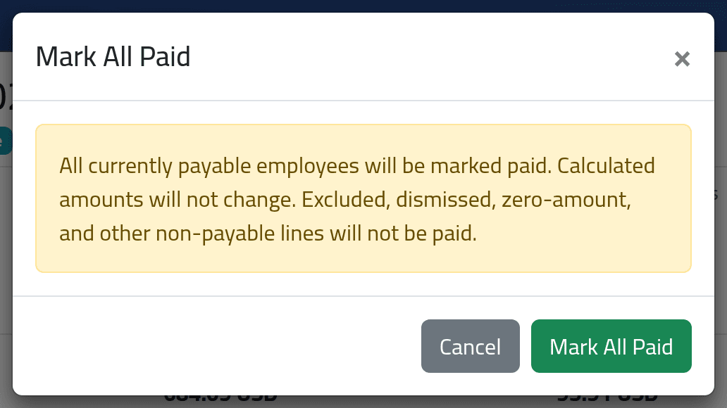 Pay everyone left — Paying out tips