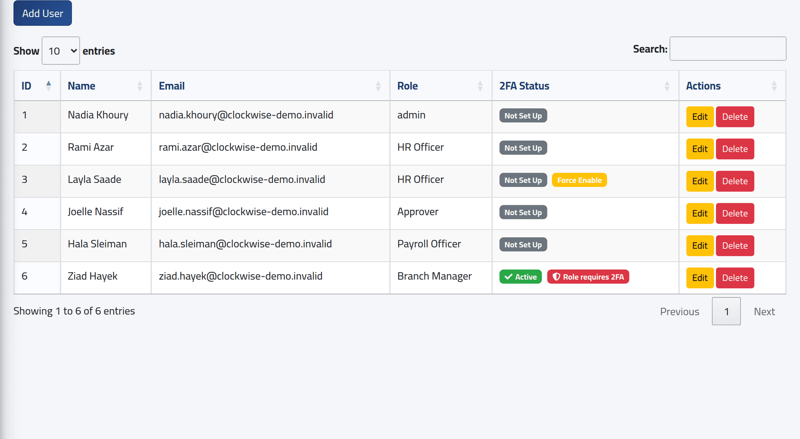 Open the users — Adding a user