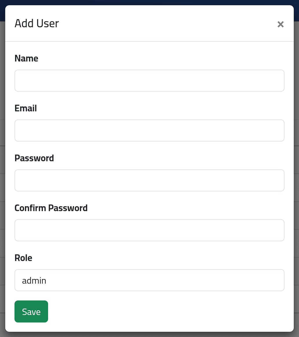Add the account — Adding a user