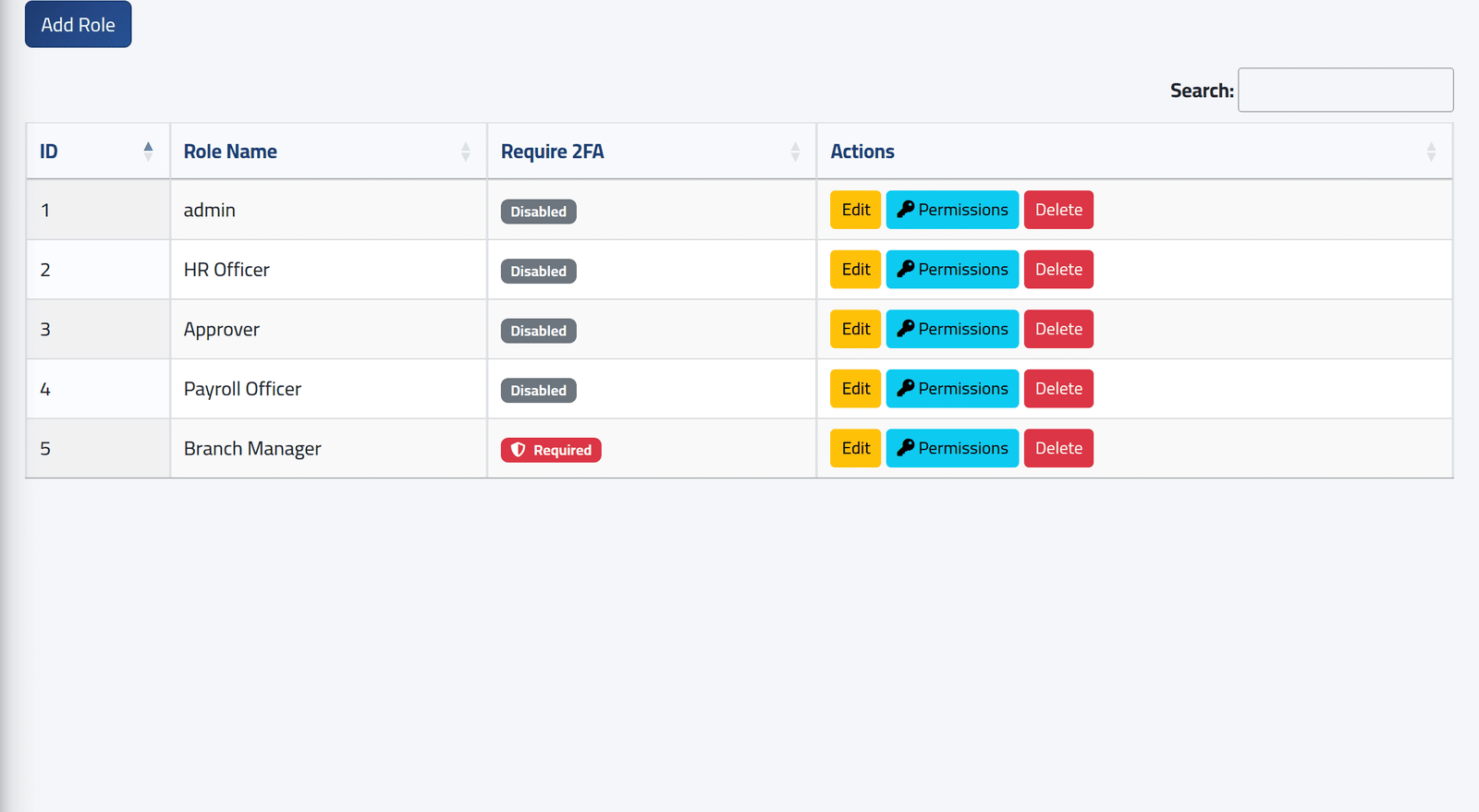 Open the roles — Roles